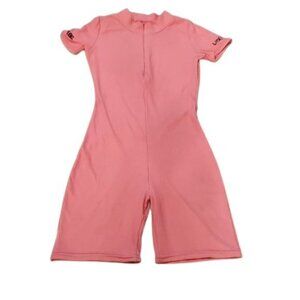 [Lucky Label] Pink Ribbed Fitted Romper - Size M